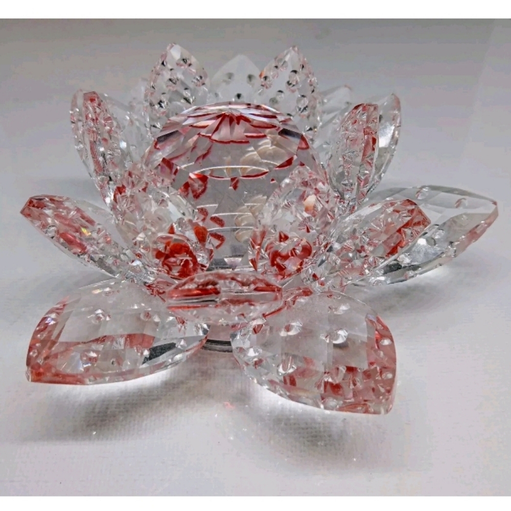 Control Bubble Feng Shui Energy Lotus Leaf Flower Crystal Red Drip Light Catchin